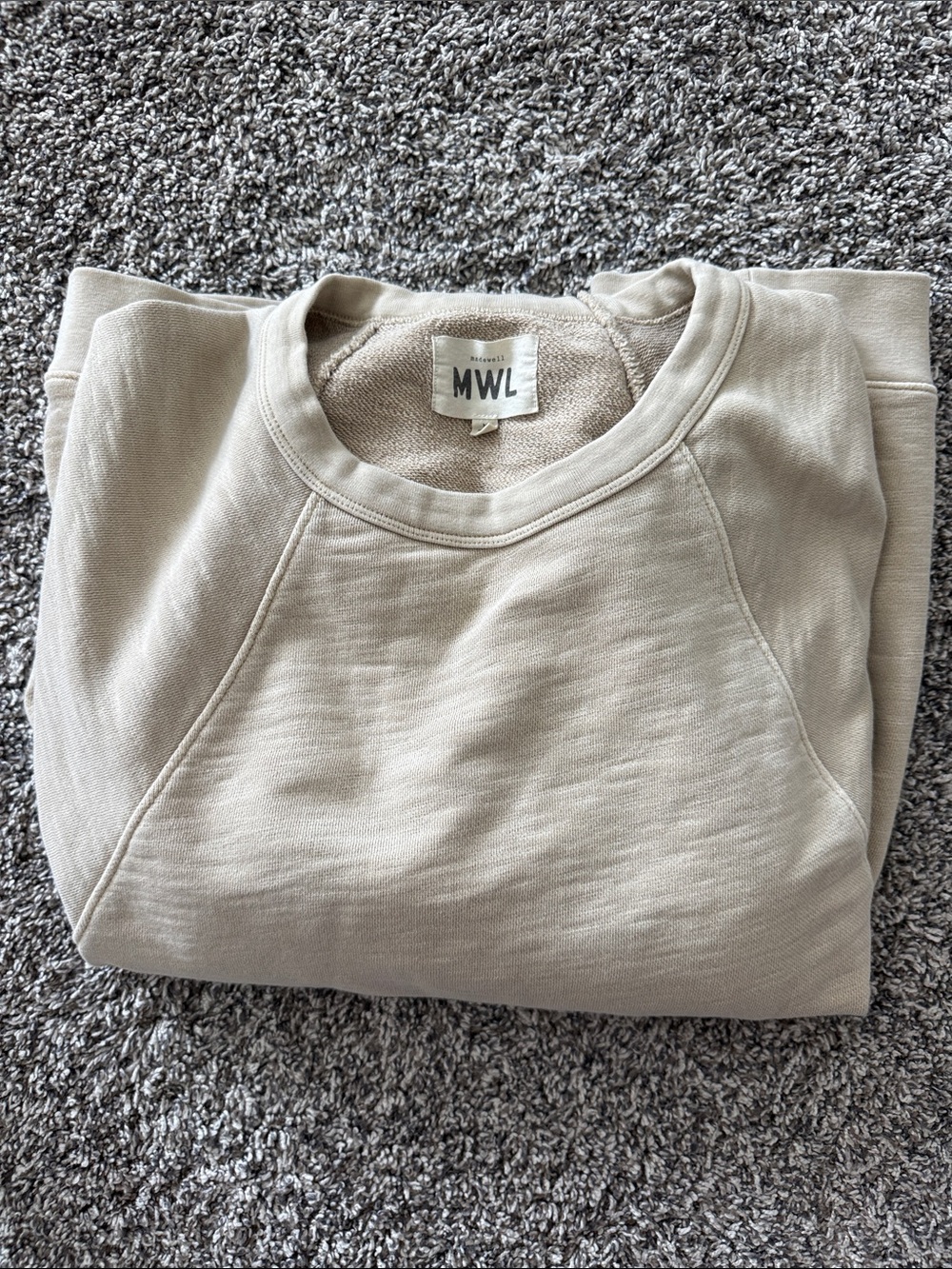 Madewell Crewneck Sweatshirt in Light Beige